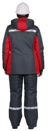 Куртка ВИРАЖ НЕО женская зимняя (т.серый/красный)