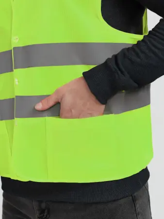 Жилет PROFLINE BASE сигнальный с пуговицами и карманами (желтый)