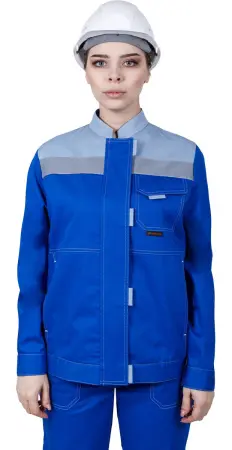 Костюм РАЦИОНАЛИЗАТОР женский с БР (василёк/серый)