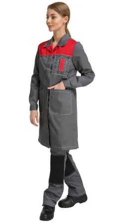 Халат RONTA HL101 женский (т.серый/красный)