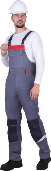 Полукомбинезон ТУРБО SAFETY (серый/чёрный/красный) Полукомбинезон ТУРБО SAFETY (серый/чёрный/красный)