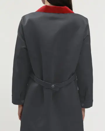 Халат ТЕХНОЛОГ женский (т.серый/красный)