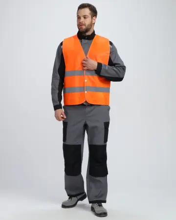 Жилет PROFLINE BASE сигнальный с пуговицами и карманами (оранжевый)