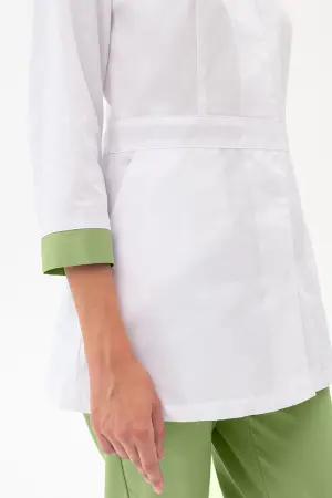 Костюм МИРАЖ женский с БР (белый/св.зеленый) женские медицинские