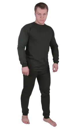 Белье нательное х/б с начесом (оливковый)