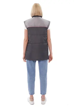 Жилет ФАВОРИТ зимний (т.серый/св.серый)