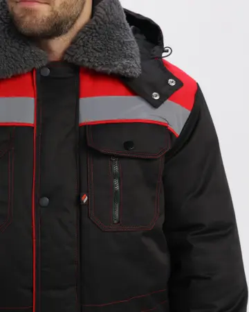 Костюм ТИТАН-УЛЬТРА CH зимний с ПК (черный/красный)