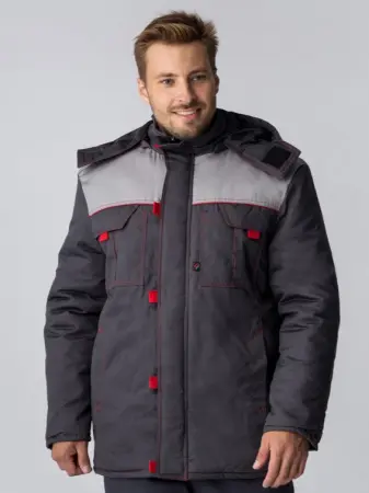 Куртка ФЛОФТ ПРЕМИУМ зимняя (т.серый/св.серый/красный) Куртка ФЛОФТ ПРЕМИУМ зимняя (т.серый/св.серый/красный)