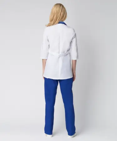 Костюм ЛАЗУРЬ женский с БР (белый/васильковый) женские медицинские