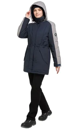 Куртка АЛЬФА женская зимняя (синий/серый)