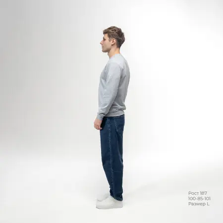 Толстовка REDFORT 355 петля-диагональ (серый меланж)