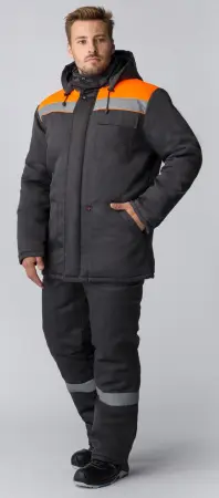 Костюм ПАРТНЕР NEW зимний с ПК (т.серый/оранжевый) Костюм ПАРТНЕР NEW зимний с ПК (т.серый/оранжевый)