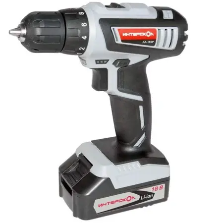 Аккумуляторная дрель-шуруповерт ИНТЕРСКОЛ ДА-18ЭР 536.0.2.02 18В 38Нм 2х1.5А/ч