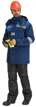 Куртка RONTA KR241 зимняя (т.синий/васильковый)