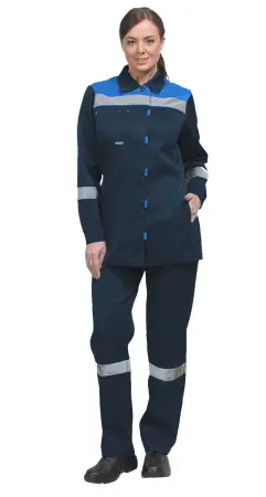 Костюм ТИМБЕР РФ женский с БР (синий/васильковый)
