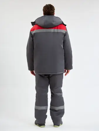Костюм ТРУЖЕНИК-УЛЬТРА-2 СОП зимний с ПК (т.серый/красный)