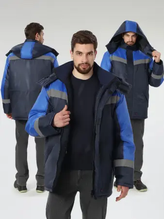 Куртка ЛИГОР СОП зимняя (т.синий/васильковый)