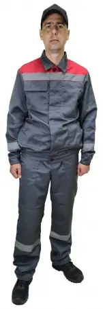 Костюм БУВИНИ ПРАЙМ с БР (серый/красный)