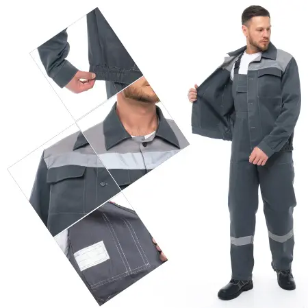 Костюм ОПТИМАЛ СОП с ПК (т.серый/серый)