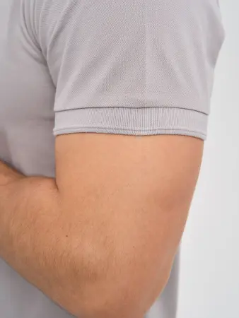 Рубашка-поло с коротким рукавом (серый)