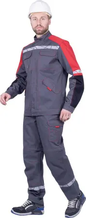 Куртка ХАЙ-ТЕК SAFETY (серый/чёрный/красный)