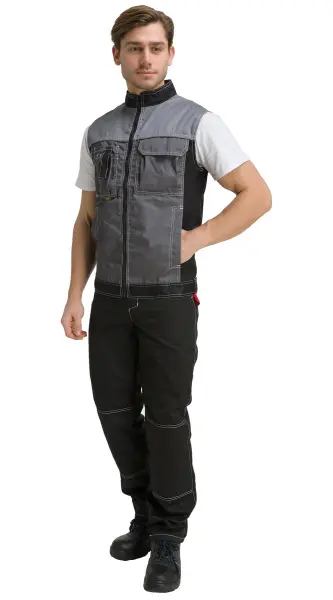 Жилет RONTA JT3246 (т.серый/св.серый/черный)