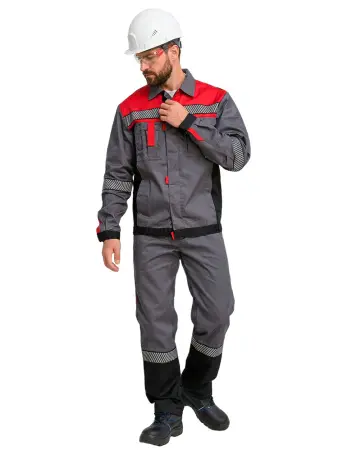 Костюм RONTA KS261 с БР (т.серый/красный/черный)