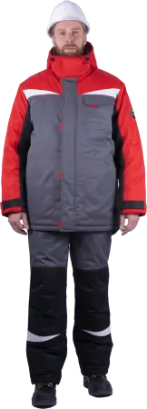 Костюм КМ-10 ЛЮКС зимний 3-4 класс c ПК (серый/красный) Костюм КМ-10 ЛЮКС зимний 3-4 класс c ПК (серый/красный)