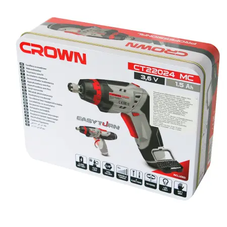 Аккумуляторный шуруповерт CROWN CT22024 MC 3,6В Li-ion 1,5Ач 0-200об/мин Аккумуляторный шуруповерт CROWN CT22024 MC 3,6В Li-ion 1,5Ач 0-200об/мин