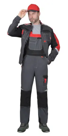 Костюм СИРИУС-ФАВОРИТ-МЕГА СОП с ПК (серый/черный/красный)