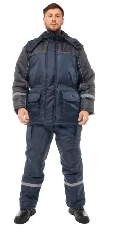 Костюм БАЛТИКА зимний с ПК (т.синий/серый)
