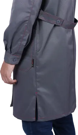 Халат КМ-10 ЛЮКС (серый/красный)