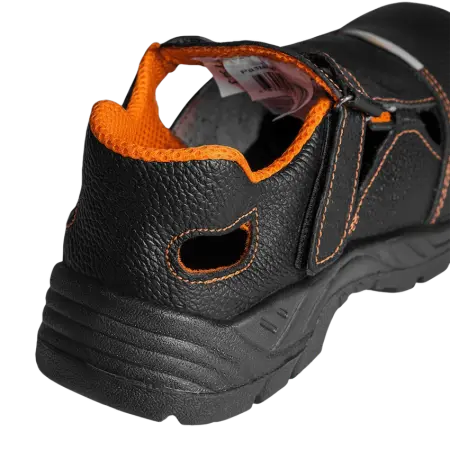 Полуботинки МАСТЕР ПУ кожаные с перфорацией с МП (черный/оранжевый)