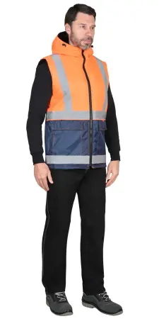 Жилет СИРИУС-ТЕРМИНАЛ зимний (оранжевый/т.синий)