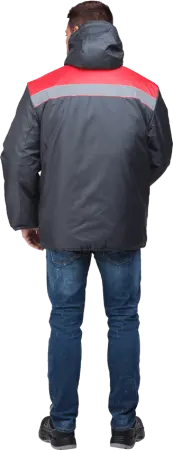 Куртка РАЙТ зимняя (т.серый/красный)