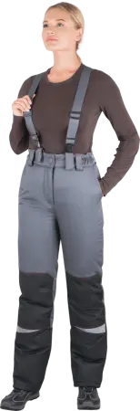 Костюм КМ-10 ЛЮКС жен. зимний c БР (серый/красный)