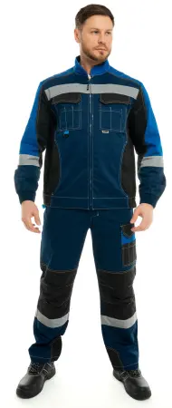 Костюм ФОРМУЛА КОТТОН ФП2 с ПК (т.синий/чёрный/василёк)