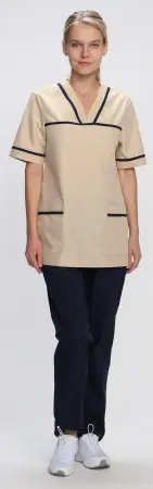 Костюм ИРИС женский с БР (бежевый/т.синий) женские медицинские