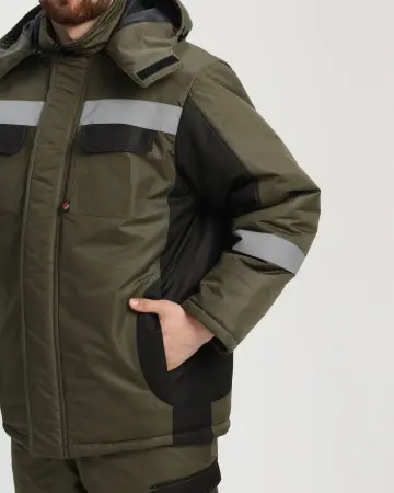 Костюм ВЕКТРОН-2 СОП зимний с ПК (хаки/черный) Костюм ВЕКТРОН-2 СОП зимний с ПК (хаки/черный)