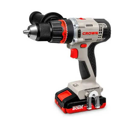 Аккумуляторный шуруповерт CROWN CT21076HMX-2 BMC 20В B3+ 2х2.0Ач 400/1500об/мин