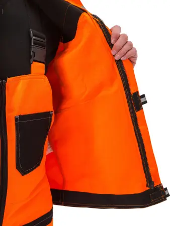 Костюм ПРОТЕКТ-ЛЮКС сигнальный с ПК (оранжевый/черный)