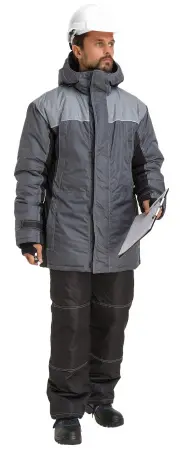 Куртка RONTA KR930 зимняя (т.серый/черный/св.серый)
