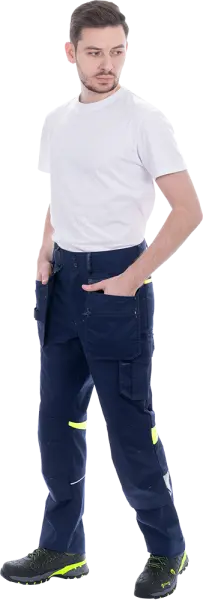 Брюки ACTIVE FLEX / АКТИВ ФЛЕКС (т.синий/флуоресцентный желтый)