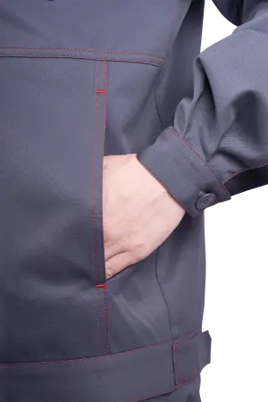 Костюм КМ-10 ЛЮКС жен. летний с БР (серый/красный)