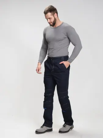 Брюки АЛЬКОР (т.синий/васильковый)