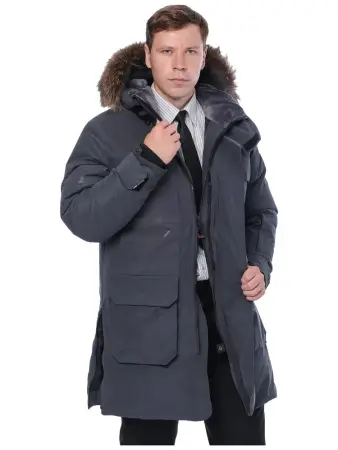 Куртка-парка BRODEKS VIP KW 233 зимняя (т.серый)