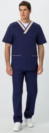 Костюм MEDLINE СИМПЛ-001 с БР (т.синий/бежевый) мужские медицинские