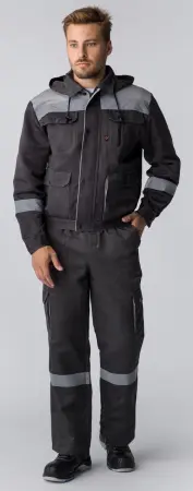Костюм ТИТАН СОП с капюшоном с ПК (т.серый/св.серый)