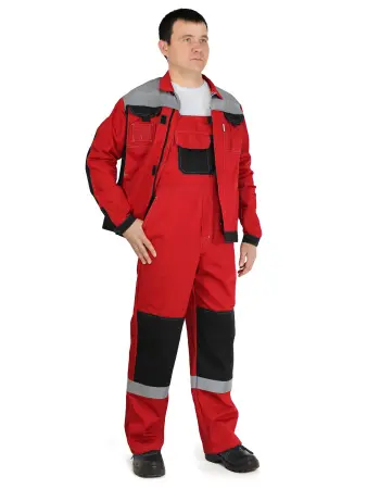 Костюм М с СОП с ПК (красный/черн/св.серый)