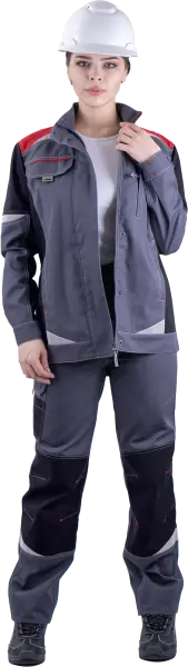 Куртка ТУРБО SAFETY женская (серый/чёрный/красный) Куртка ТУРБО SAFETY женская (серый/чёрный/красный)